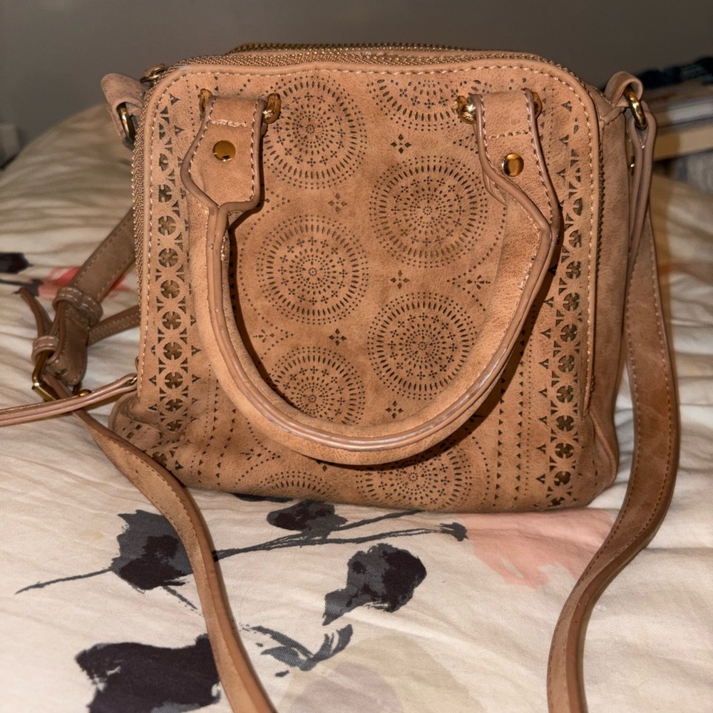 Tan Laser-Cut Women's Boho Handbag